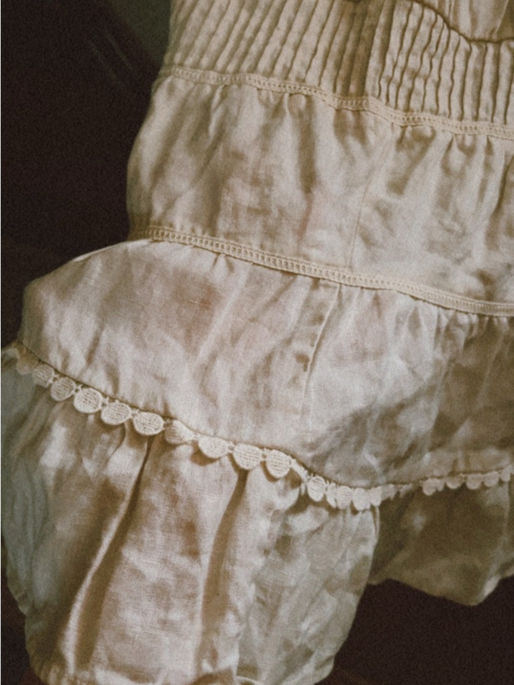 Maxi white 100% linen skirt - Picture 3 of 5